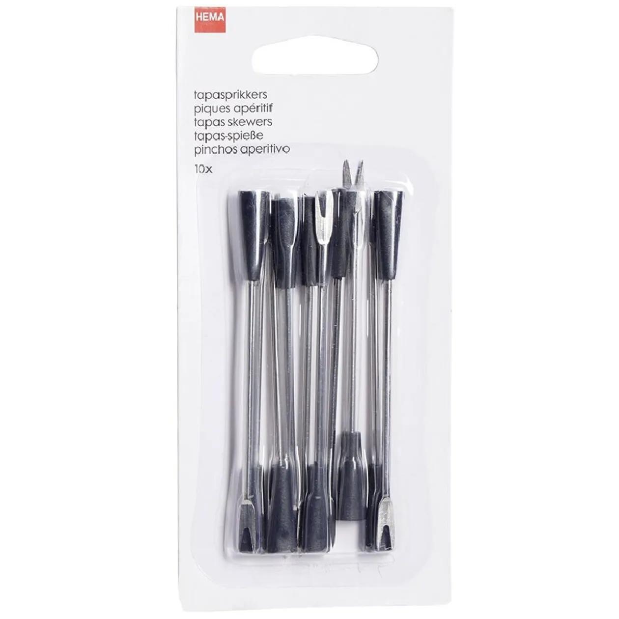 10 piques à apéritifs en inox et plastique