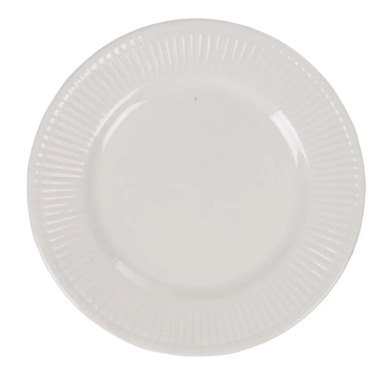 Assiette à dessert avec rebord embossé ronde plate blanche