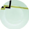 Assiette à dessert blanche décor lignes