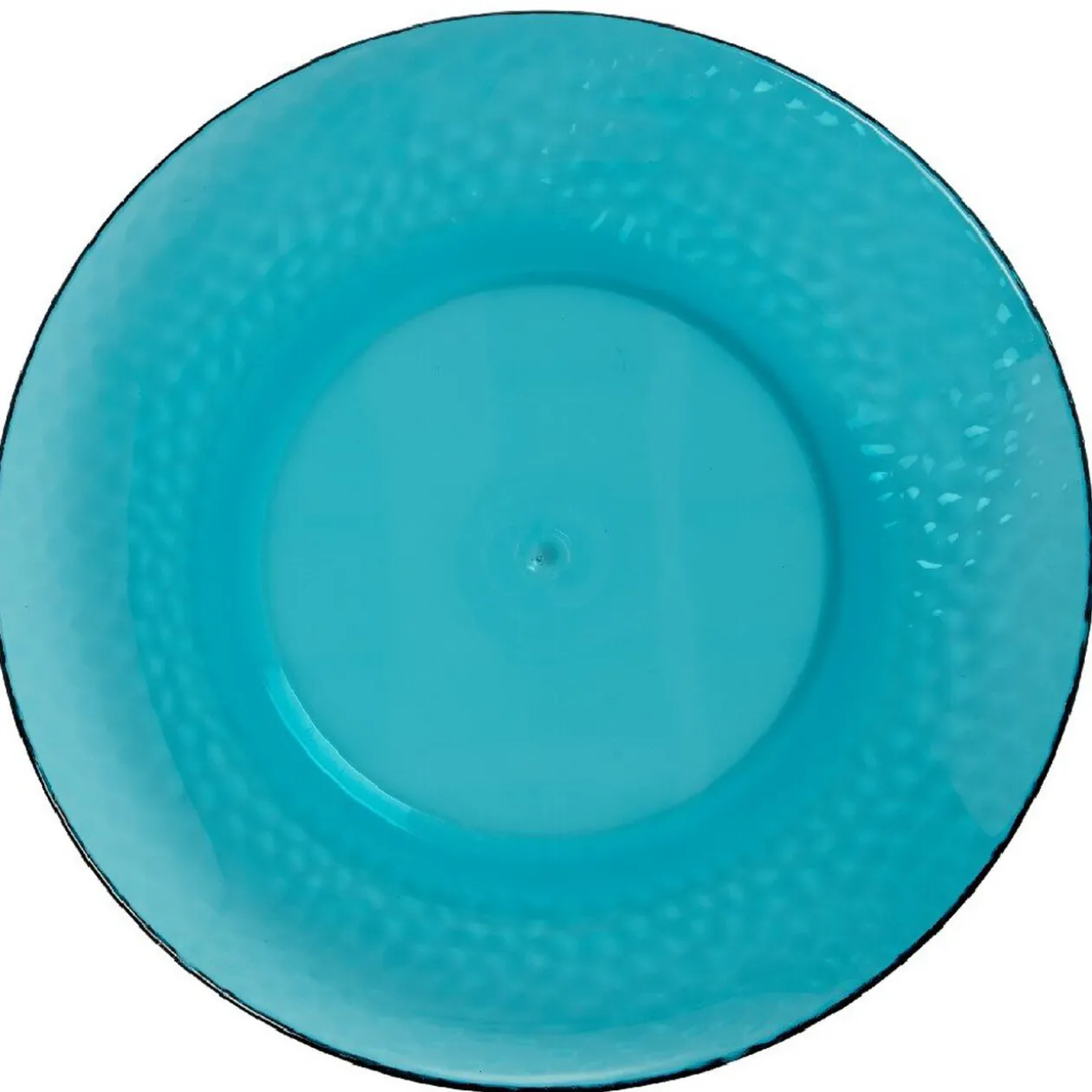 Assiette à dessert bleue martelé x4