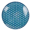 Assiette à dessert bleue motif grillagé blanc Urban