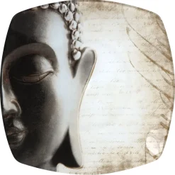 Assiette à dessert carrée design Bouddha