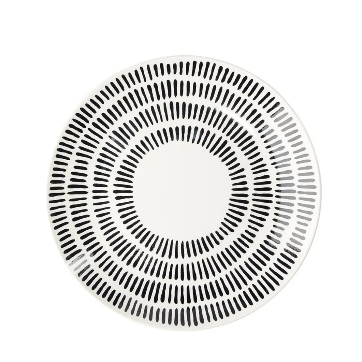 Assiette à dessert Dakar en porcelaine blanc et noir Ø19cm