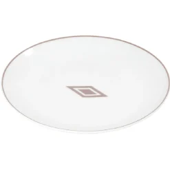 Assiette à dessert décor gris avec liseré rouge