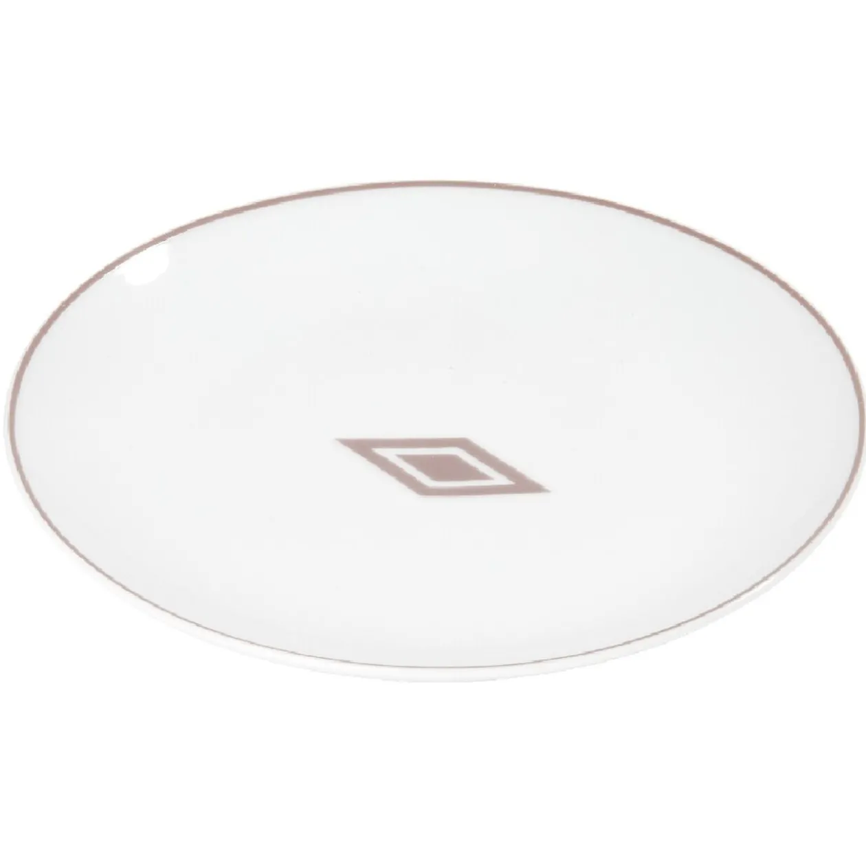 Assiette à dessert décor gris avec liseré rouge