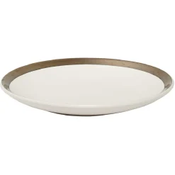 Assiette à dessert en faïence avec liseré doré