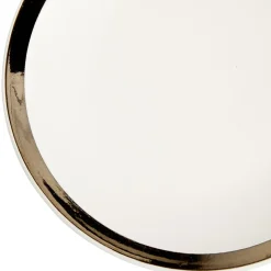 Assiette à dessert en faïence avec liseré doré