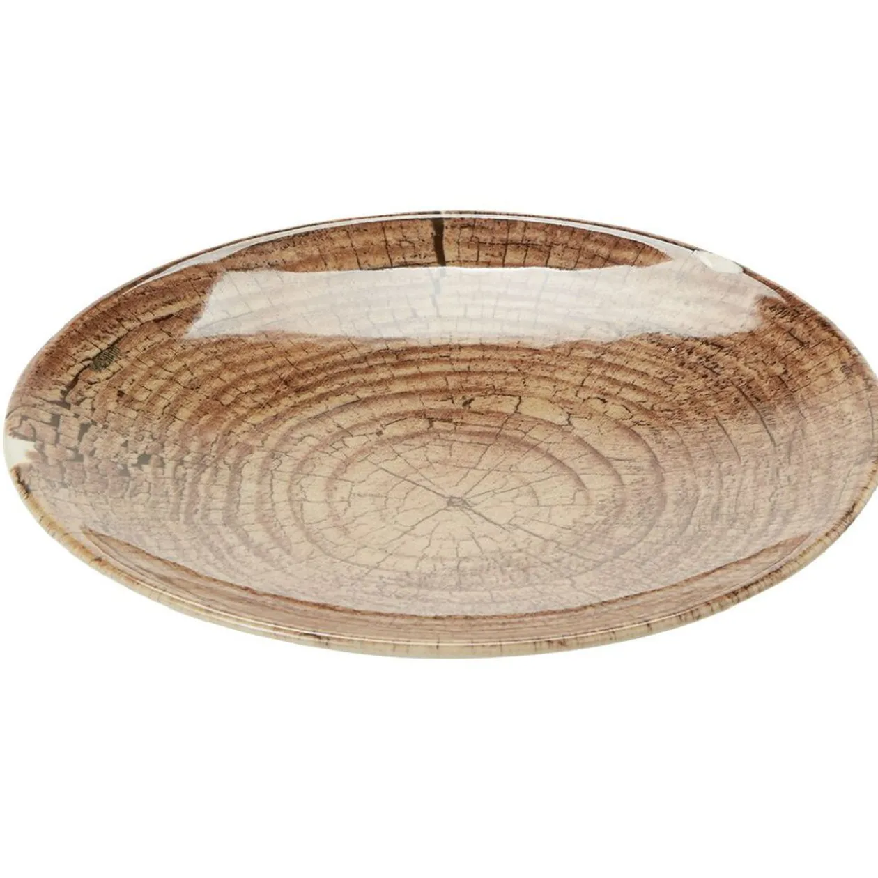 Assiette à dessert en faïence imitation bois Ø20 cm