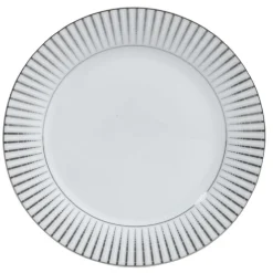 Assiette à dessert en porcelaine motif argenté