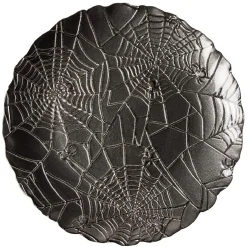 Assiette à dessert en verre Halloween design toile d'araignée Ø21cm