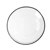 Assiette à dessert en verre transparent bord noir Ø20cm