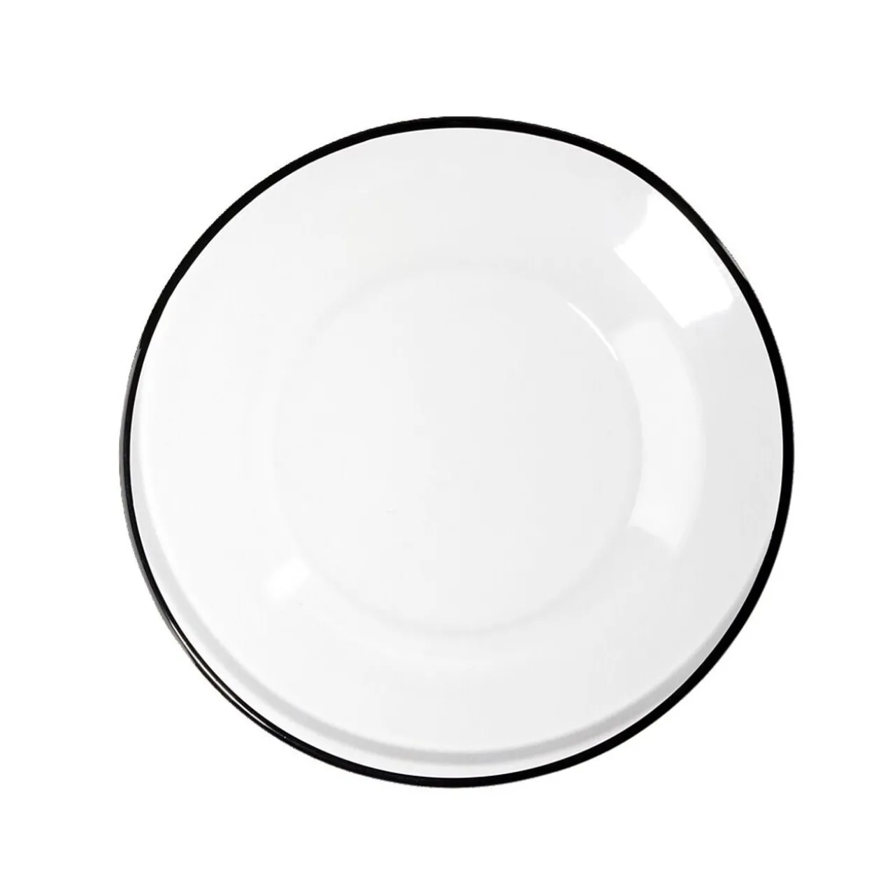 Assiette à dessert en verre transparent bord noir Ø20cm