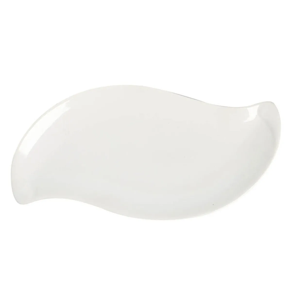 Assiette à dessert forme feuille blanche