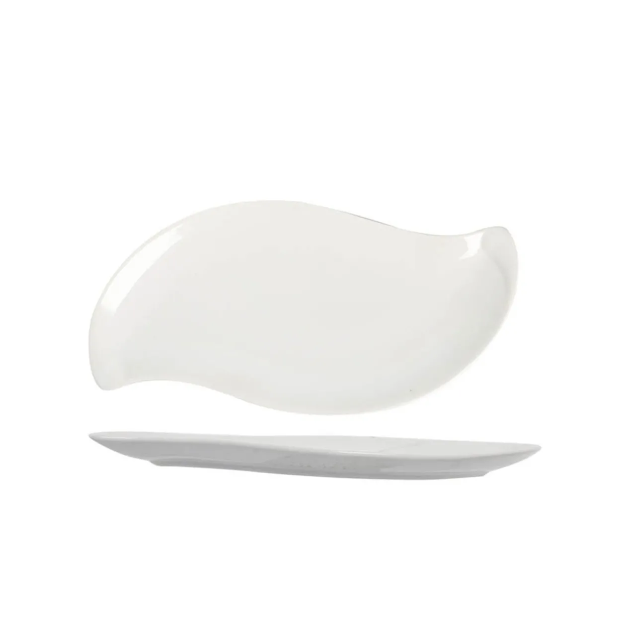 Assiette à dessert forme feuille blanche