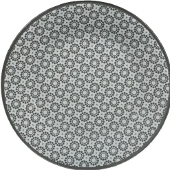 Assiette à dessert Micro blanc et noir fleurs à pois x4