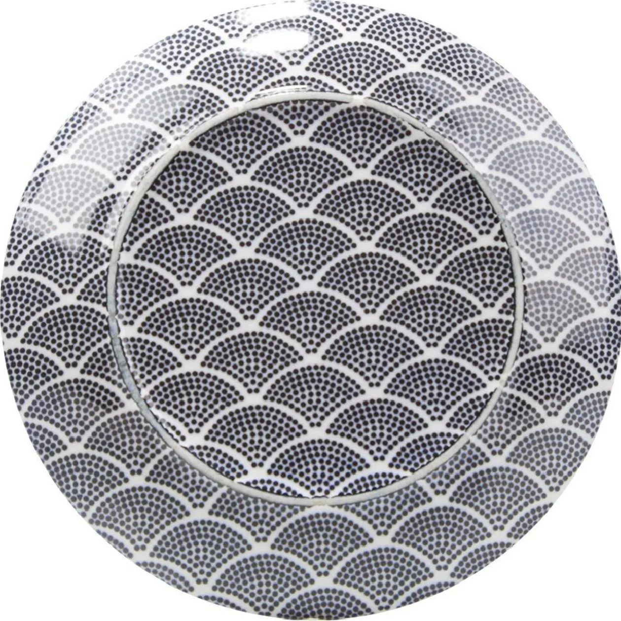 Assiette à dessert motif vague japonaise bleue et blanche