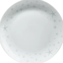 Assiette à dessert motifs étoiles blanche