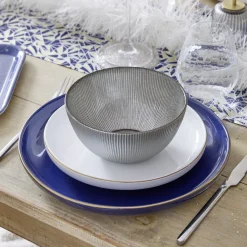 Assiette à dessert Oslo blanche bord doré Ø19cm