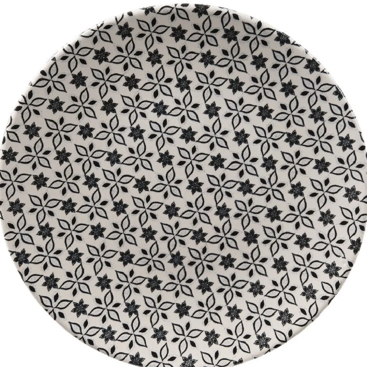 Assiette à dessert petits motifs noir blanc