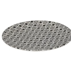 Assiette à dessert petits motifs noir blanc