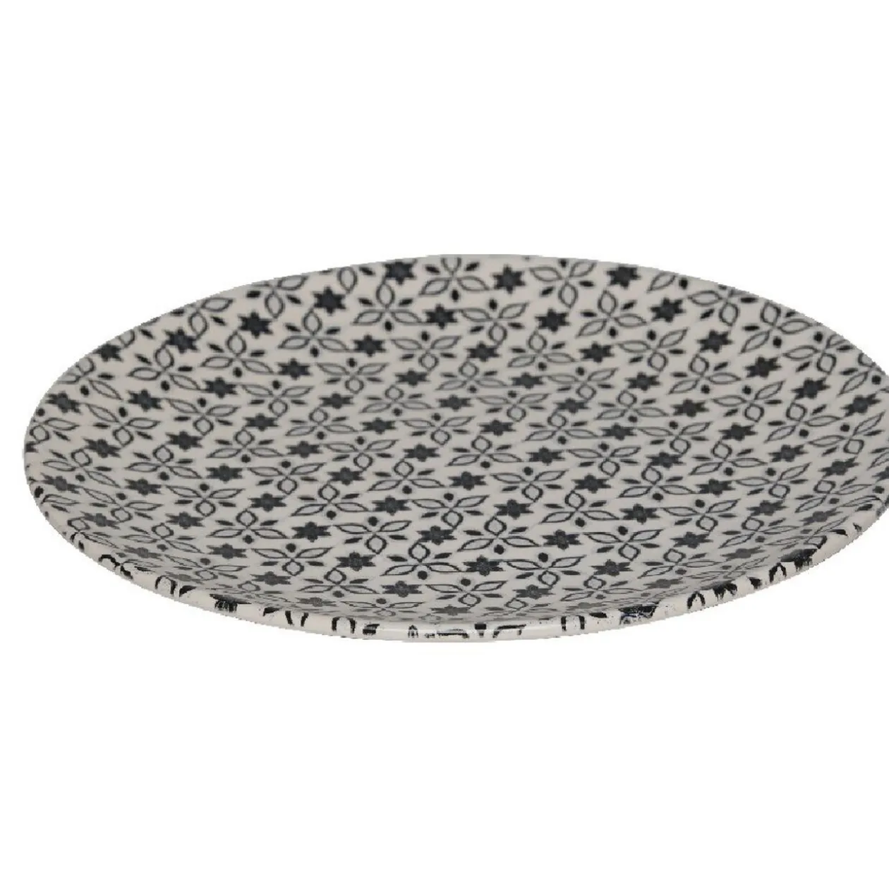 Assiette à dessert petits motifs noir blanc