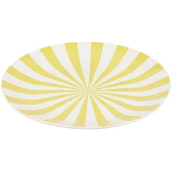 Assiette à dessert porcelaine rayure bicolore Ø16cm