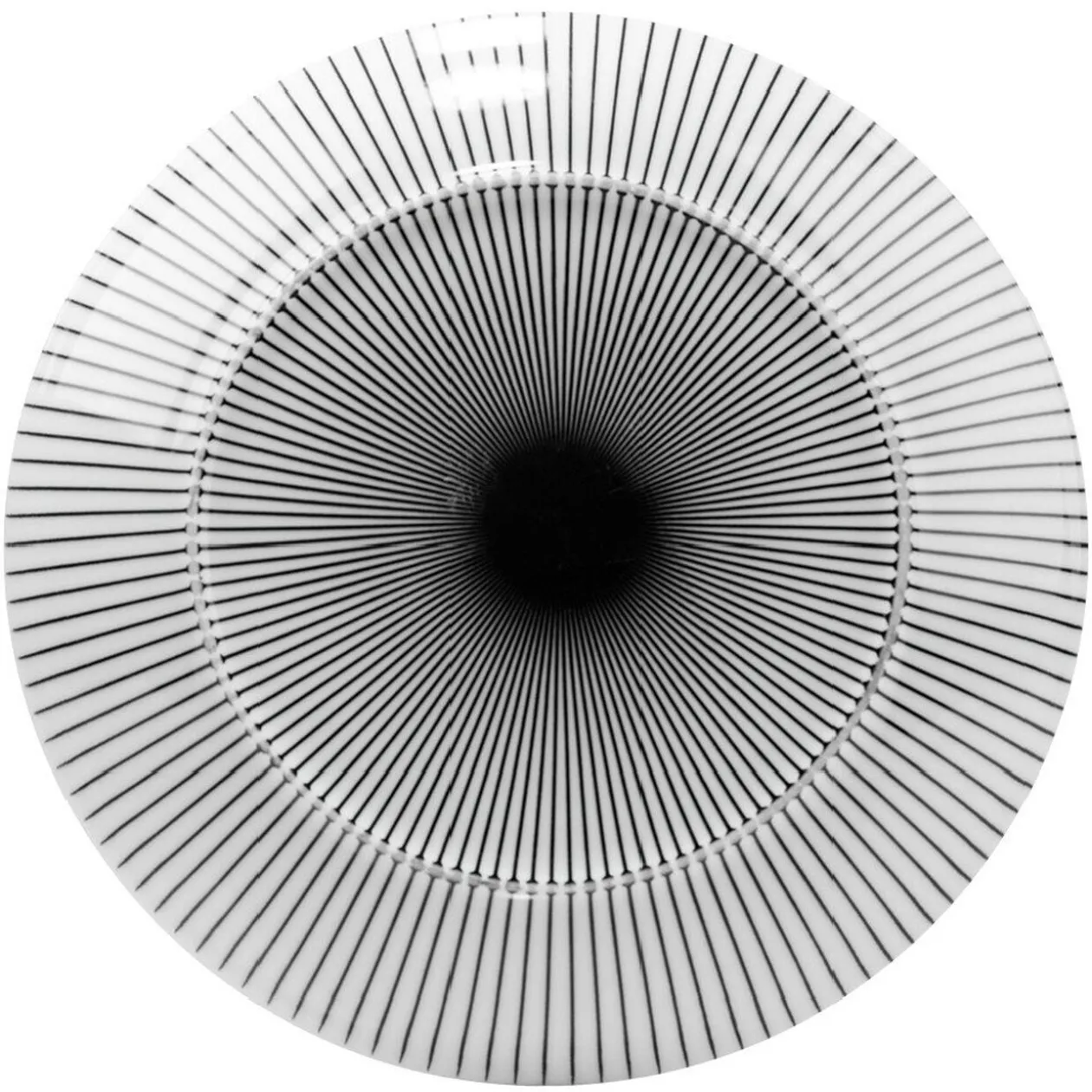 Assiette à dessert rayure noire et blanche