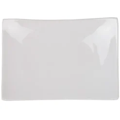 Assiette à dessert rectangulaire blanche incurvée