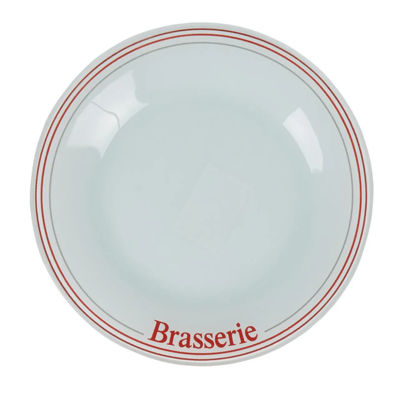 Assiette à dessert ronde blanche décor brasserie