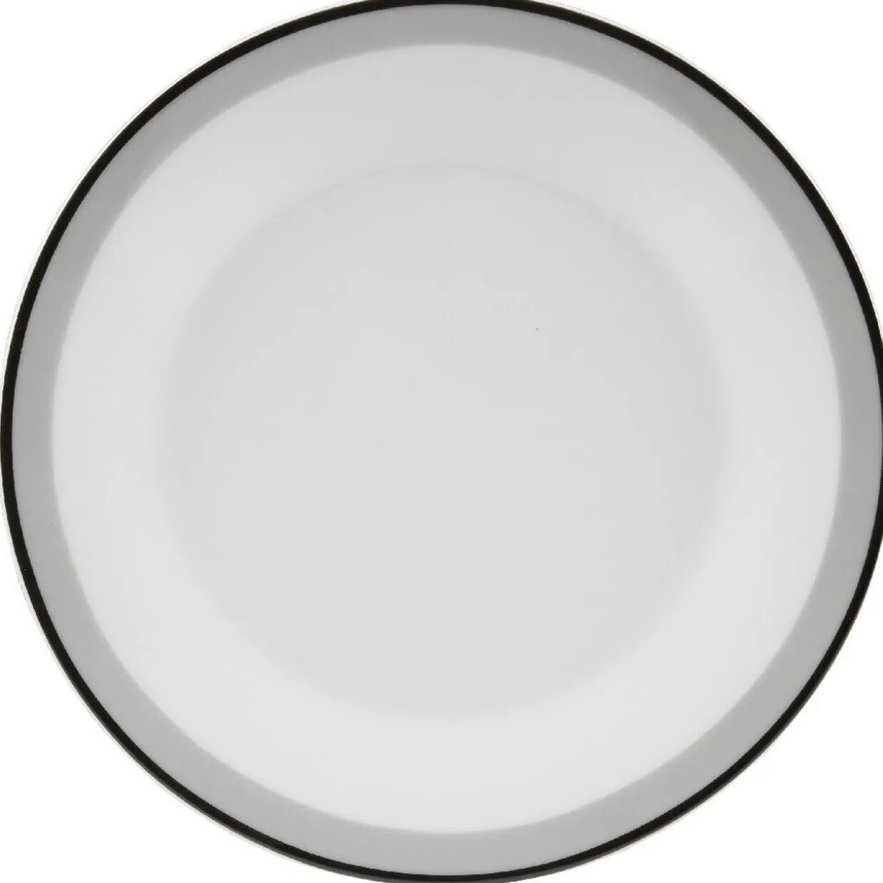 Assiette à dessert ronde blanche bordure gris noir Lizzy