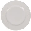 Assiette à dessert ronde céramique rebord embossé uni blanc