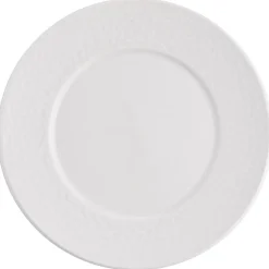 Assiette à dessert ronde embossée blanche x4
