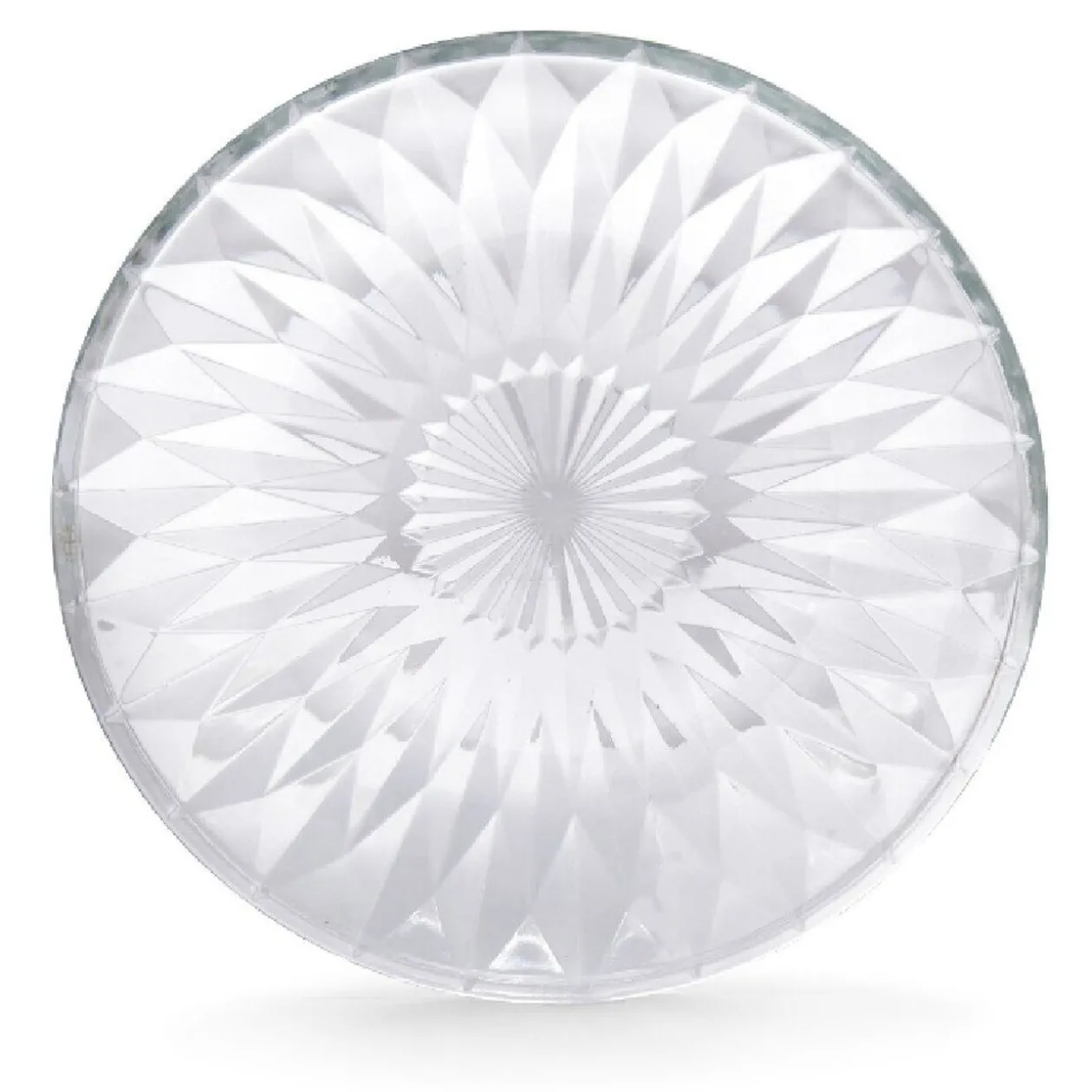Assiette à dessert ronde fleur géométrique verre transparent
