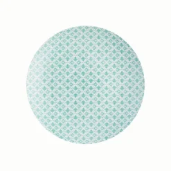 Assiette à dessert ronde motif géométrique 4 couleurs x4