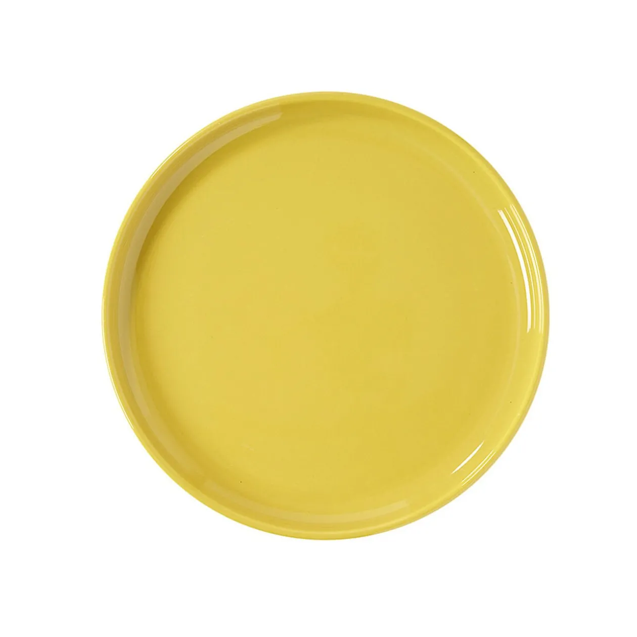 Assiette à dessert ronde Oslo jaune moutarde