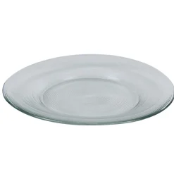 Assiette à dessert ronde transparente striée