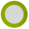 Assiette à dessert ronde verte et blanche