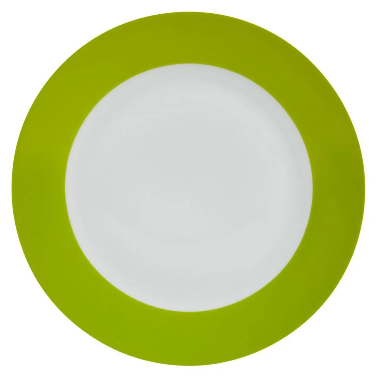 Assiette à dessert ronde verte et blanche
