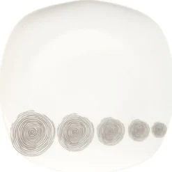 Assiette à dessert tourbillons gris