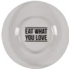 Assiette à dessert transparente design "eat what you love"