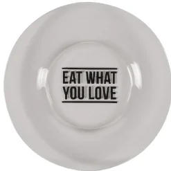 Assiette à dessert transparente design "eat what you love"