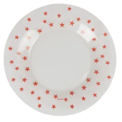 Assiette à dessert verre Zana givre étoiles rouges