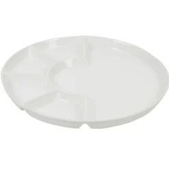 Assiette à fondue barbecue blanche