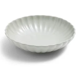 Assiette à soupe Venise rebord ondulé faïence vert sauge Ø20cm