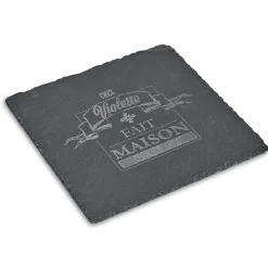 Assiette carrée ardoise "Chez Violette"
