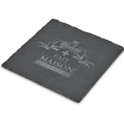 Assiette carrée ardoise "Chez Violette"