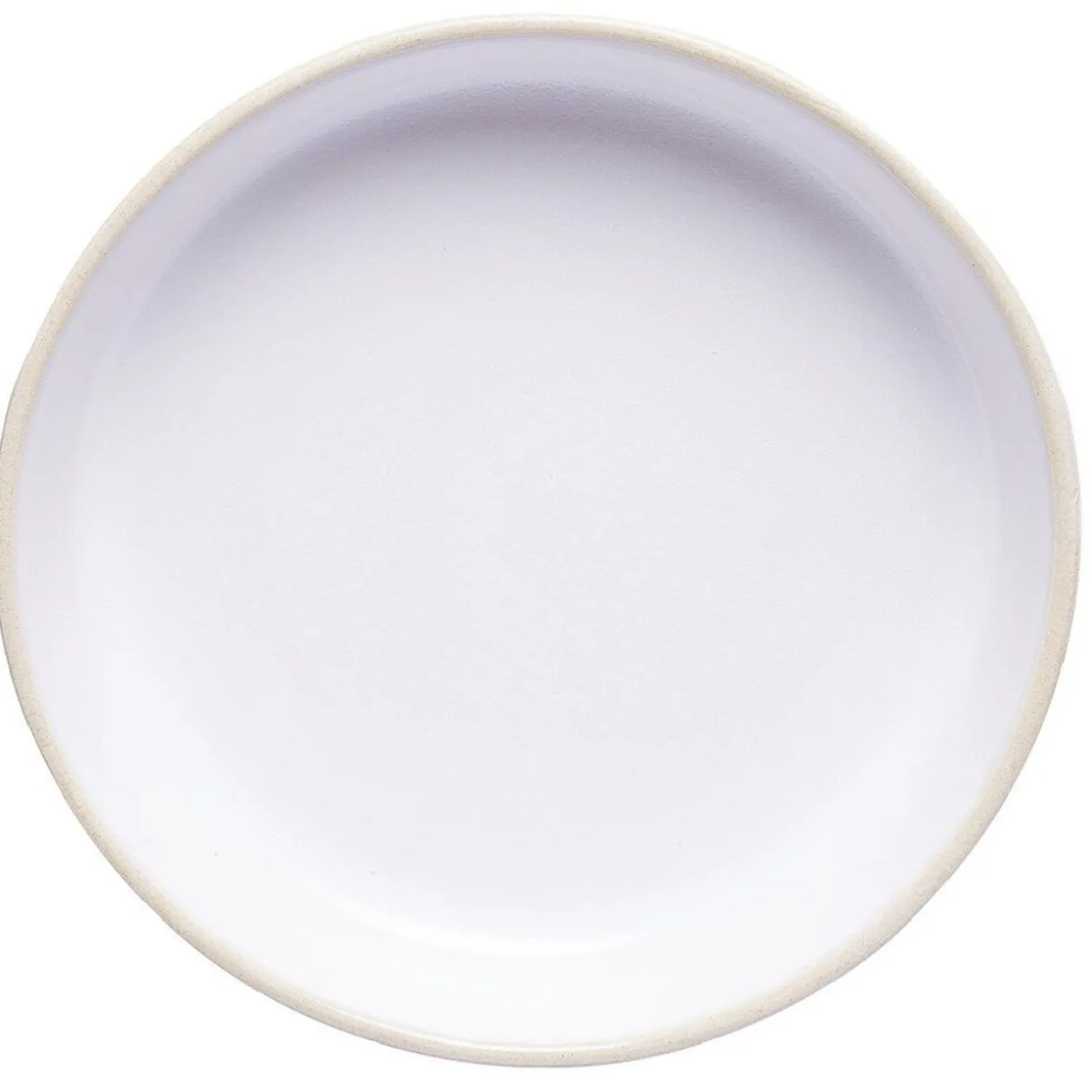 Assiette creuse en faïence blanc avec liseré crème