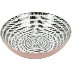 Assiette creuse en porcelaine motif intérieur et extérieur coloré