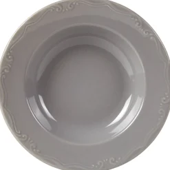 Assiette creuse grise festonnée