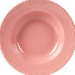 Assiette creuse rose festonnée
